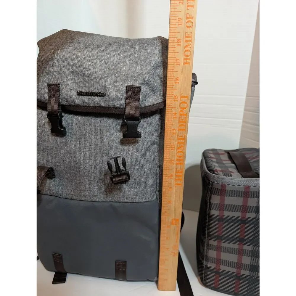 Manfrotto Windsor Camera Backpack, Grey Canvas DSLR Bag with Removable Insert